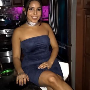 Suede Strapless Dress